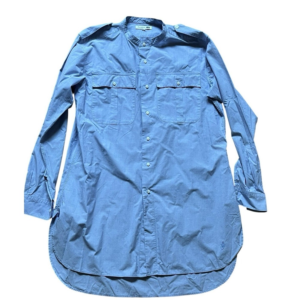 JW Anderson UNIQLO Shirt Dress Band Collar Minimalist Blue, Size Large